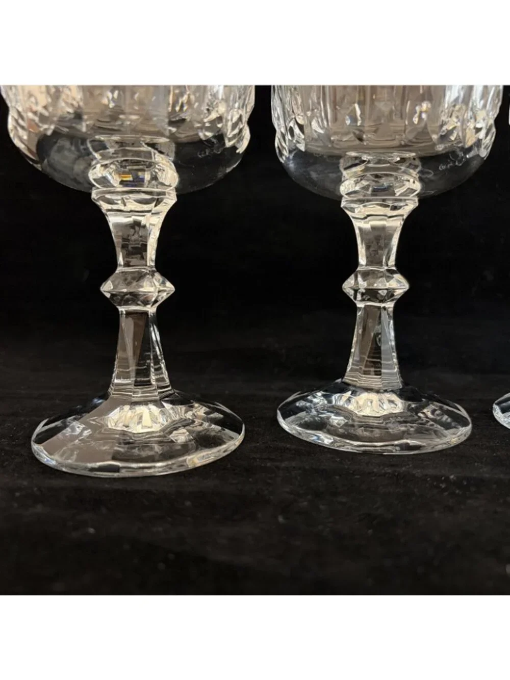 Nachtmann Germany Cut Crystal Wine Goblets Set of 4 6.25
